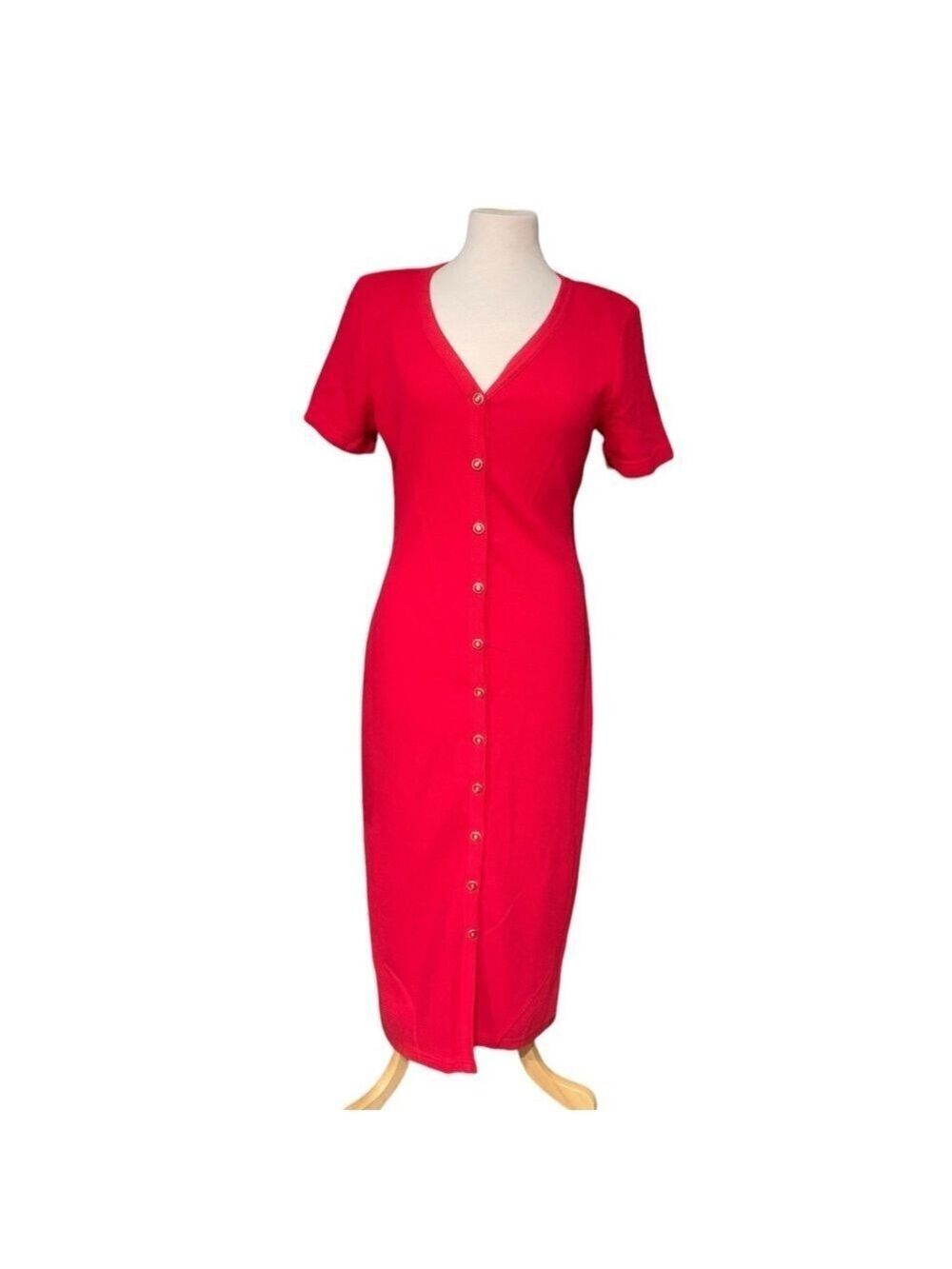 ❤️Vintage 90’s Tapestry red button down short sleeved dress size 10
